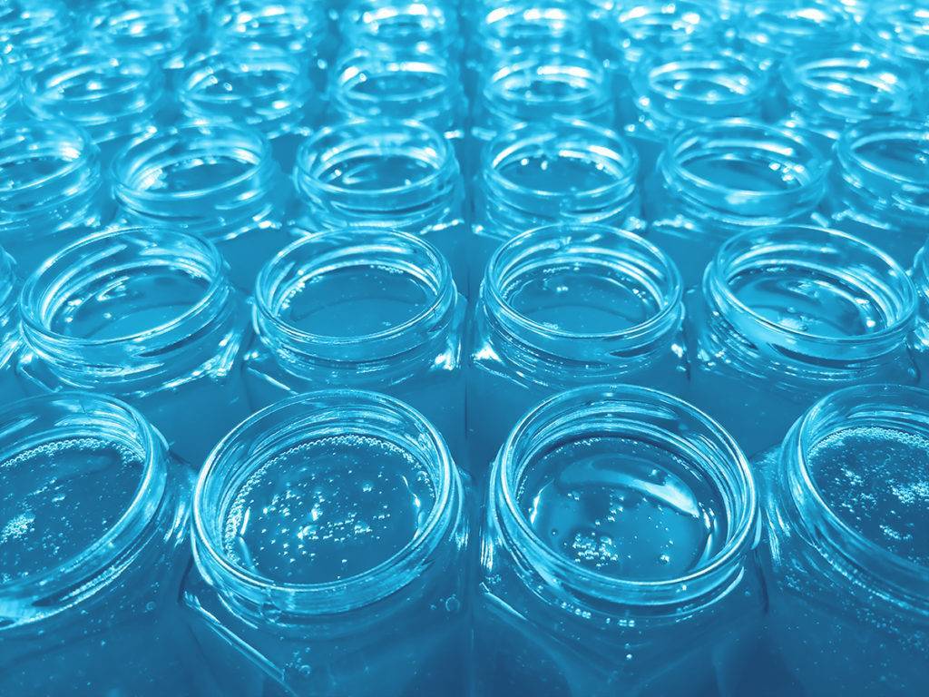honey jars blue tint