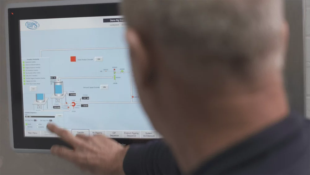 industrial pigging automation screen
