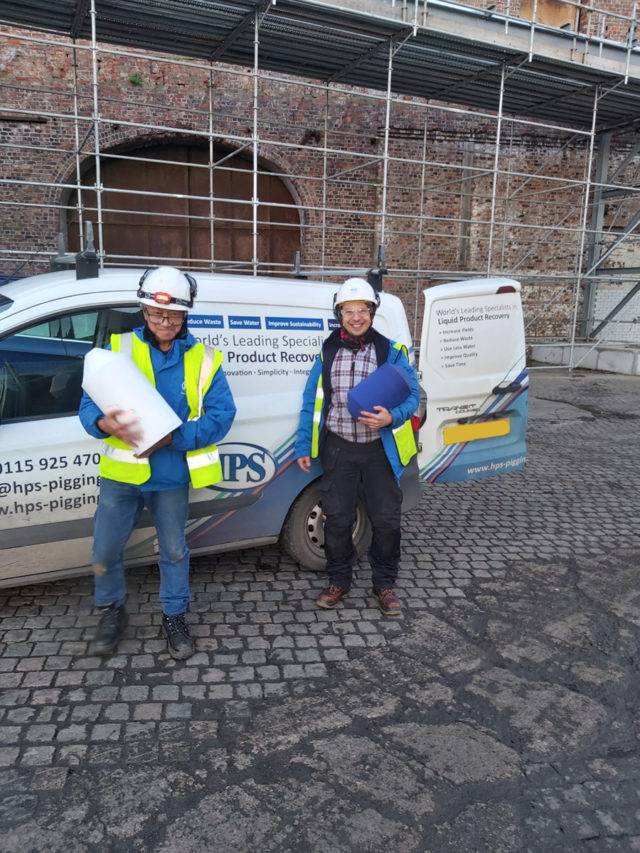 HPS pigging engineers with large pigs