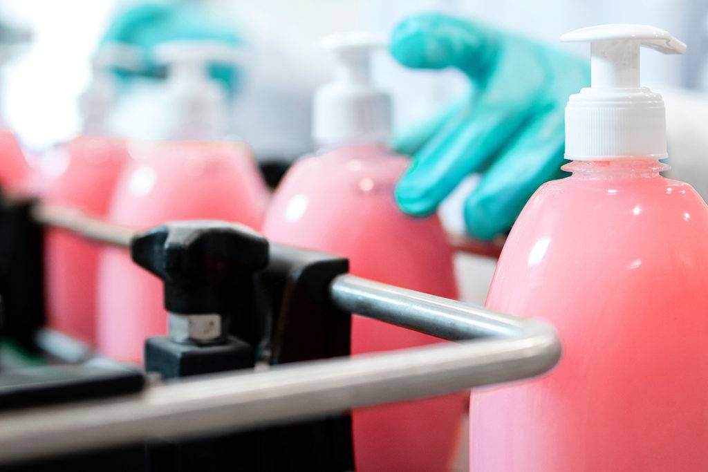 double pig systems used with soap, shampoo, and foam gel products